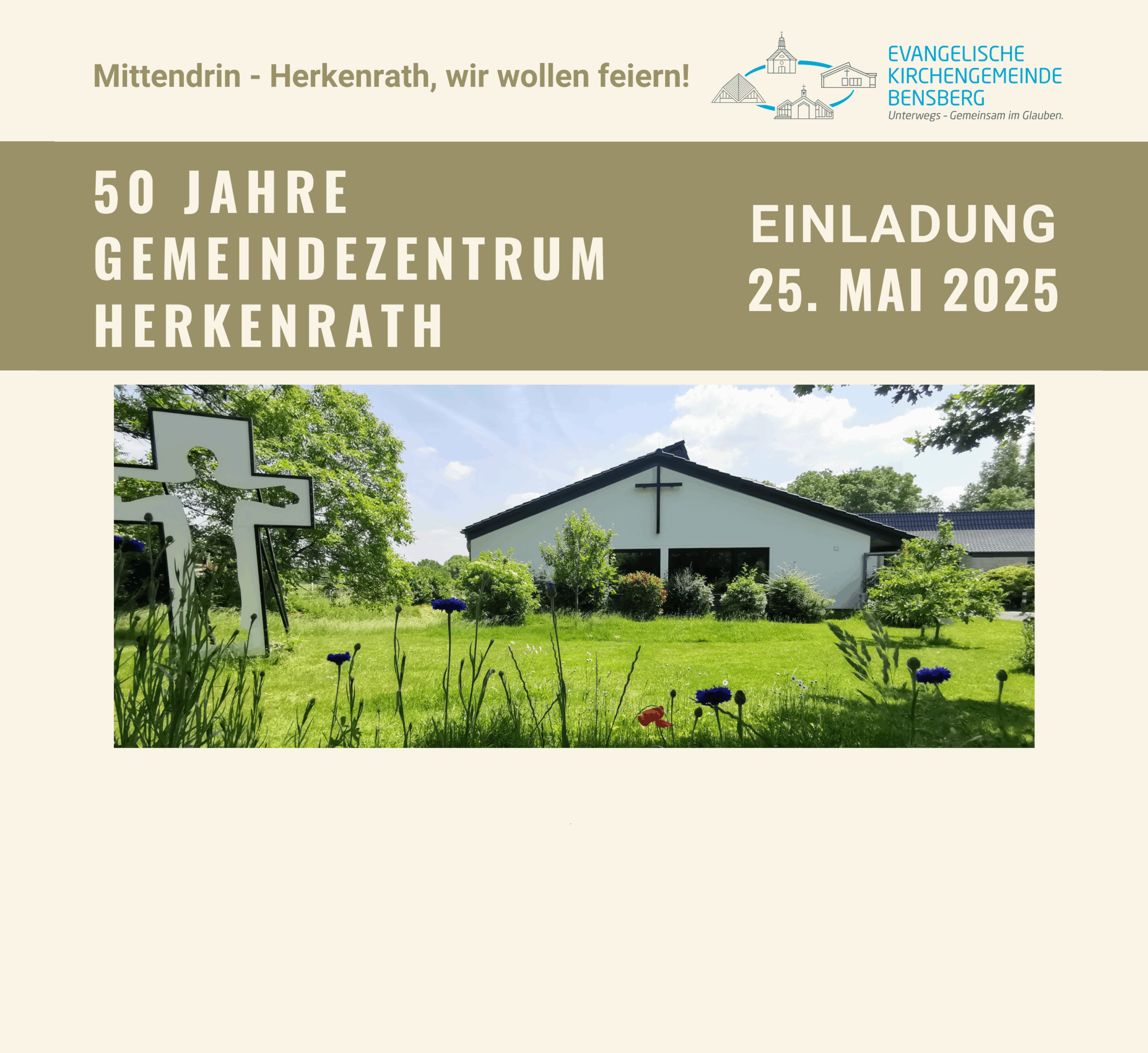 Du betrachtest gerade Mittendrin, vielfältig, lebendig –  Ev. Gemeindezentrum Herkenrath feiert 50-Jähriges