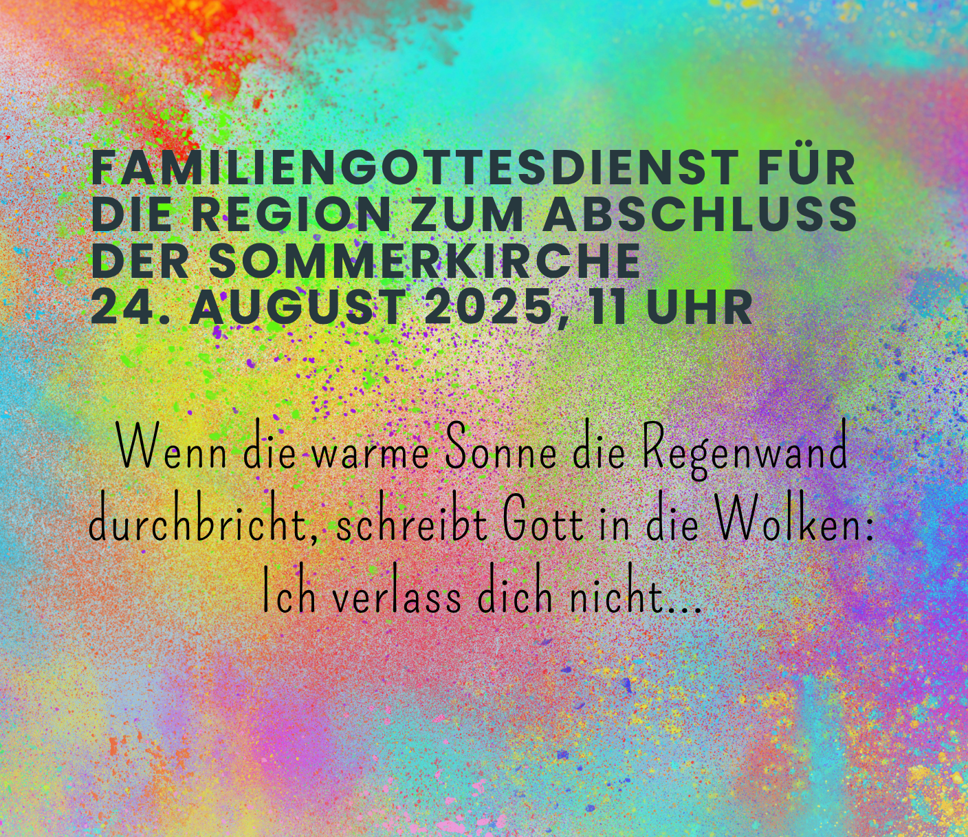 Mehr über den Artikel erfahren Familiengottesdienst für die Region  zum Abschluss der Sommerkirche
